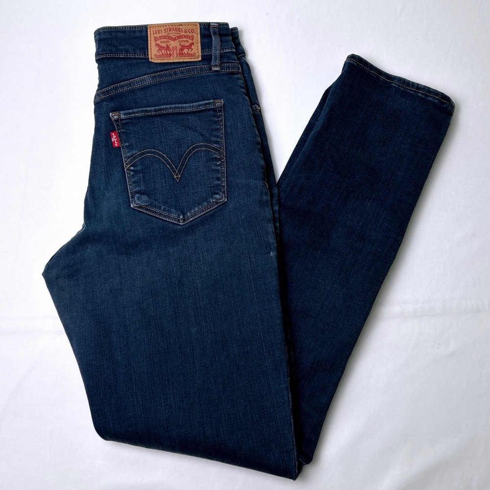 Levi's Women Classic Mid Rise Skinny Denim Jeans Size 8/29 Dark Wash Blue Casual